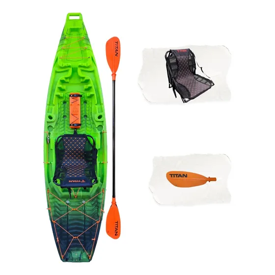 Caiaque Atlas de pesca com remo e cadeira Titan cor selva