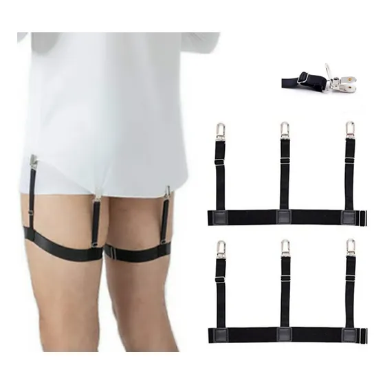 Sujetador Elástico Ajustable Broche Metal Para Camisa 2 Und
