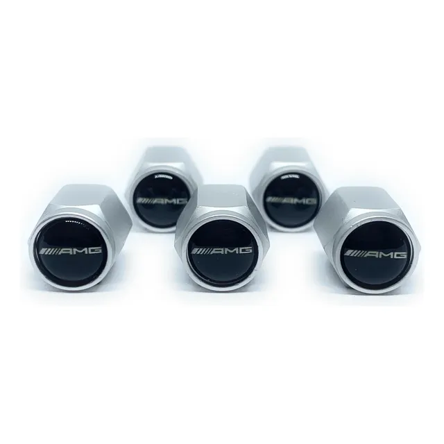 Tapa Cubre Valvula Aire Lujo Con Emblema Para Autos Kit 5 Ud
