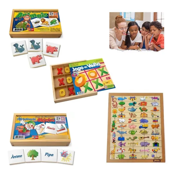 Kit Jogos P/ Crianças Com Autismo Sindrome De Down Inclusão