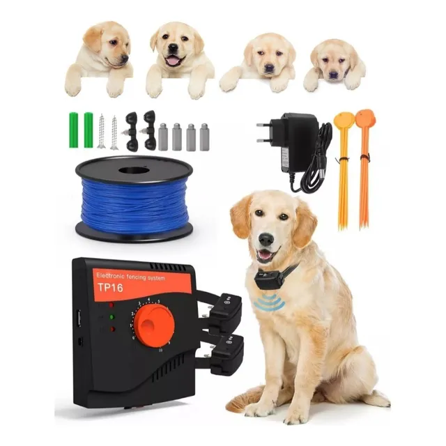 Cerco Perimetral Perros Mascotas Tp16+2 Collares Inalámbrico