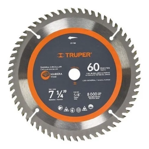 Disco Para Sierra Circular 185mm 60t 18324 Truper P/melamine