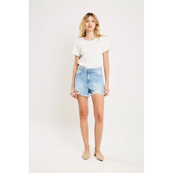 Short Denim Light Blue. - Light Blue - Koxis Mujer