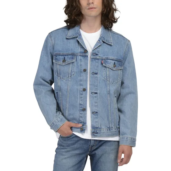 Casaca Hombre Cuello En Punta Azul Claro Levis 72334-0131