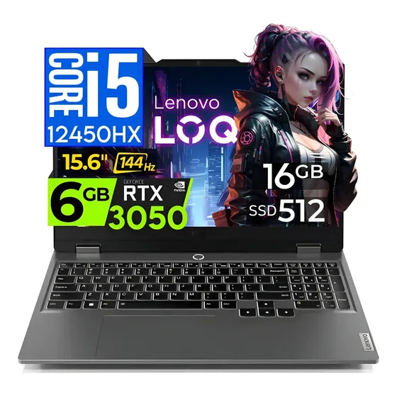 Lenovo Loq 15iax9 Core I5 12450hx 16gb 512gb Rtx3050 6gb Gris | Cuotas sin interés