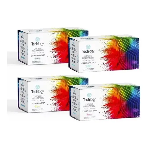  Juego De 4 Toner Techlogy  Cf210a, 211a, 212a, 213a 