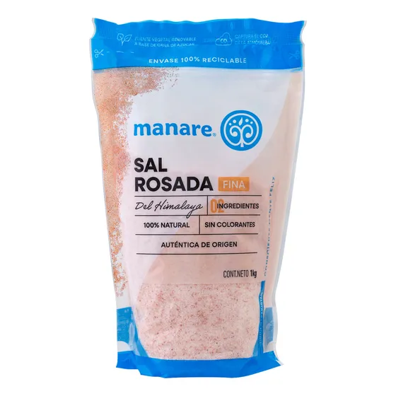 Sal Rosada Del Himalaya Fina 1 Kg / 100% Natural Pura Manare