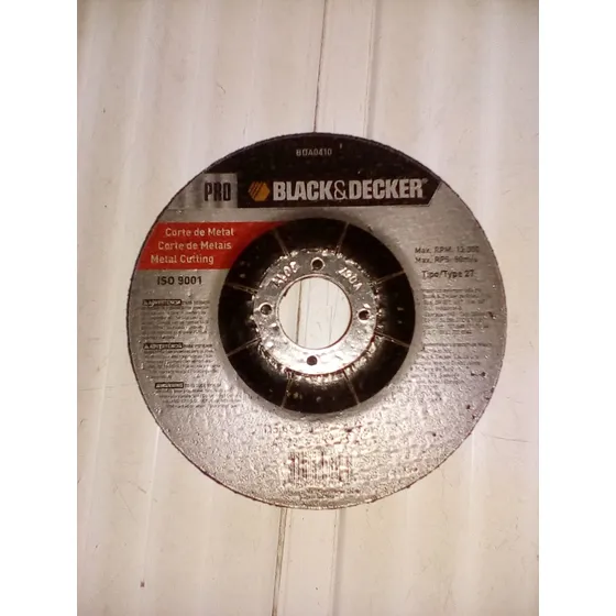Disco 4 1/2 X 1/8 X7/8 P/corte Black&decker Emp. 5 Uds.