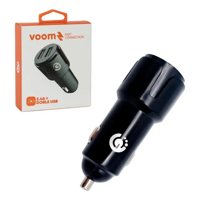 Adaptador Cargador Doble Goldtech Auto 2.4a 12v Usb Atrix