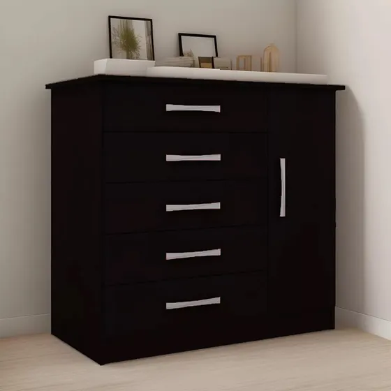 Comodas Cajoneras 5 Cajones 1 Puerta Dormitorio Tabaco 158