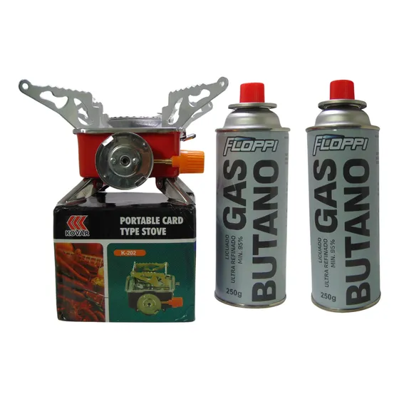 Fogon Gas Butano Estufa Camping Portátil Para Bbq + 2 Cargas