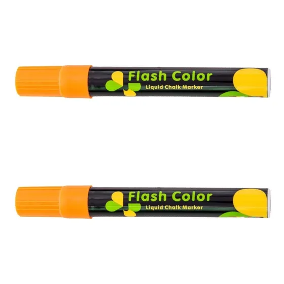 Marcadores Para Vidrio Borrables, Mxmqo-002, 2 Pzas, Naranja Color Naranja Neon