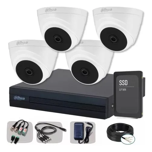 Kit 4 Cámaras De Seguridad Dahua 4 Canales 2mp 1080 Cable Ut