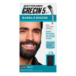 Grecin 5 Just For Men Color Gel Barba E Bigode M-110 Preto Grecin 5 Just For Men Color Gel Barba E Bigode M-110 Preto