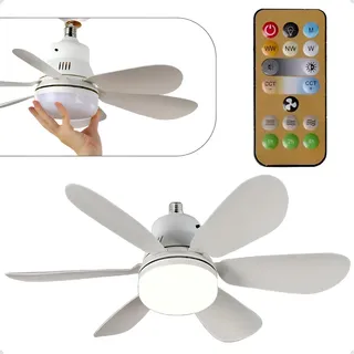 Lâmpada De Led 3 Cores Ventilador De Teto Compacto 6500k 127/220v