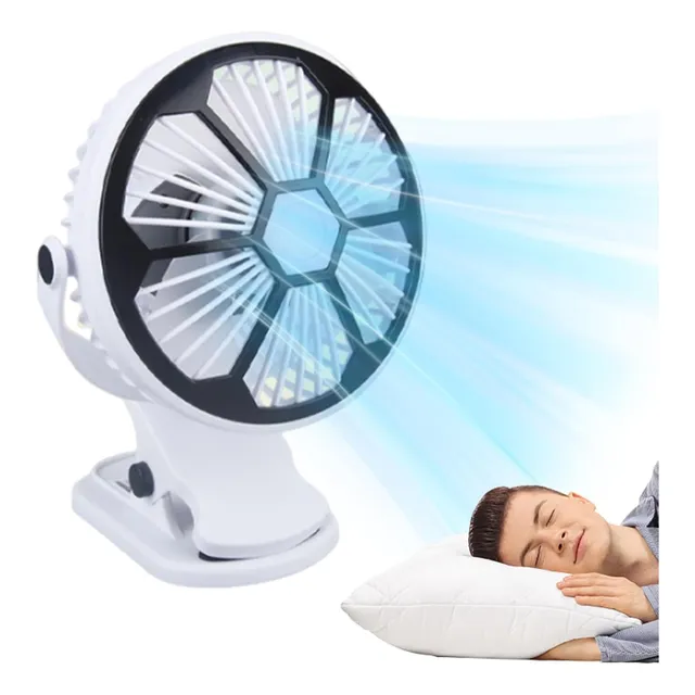 Ventilador Con Luz Led Recargable Mesa Escritorio Sujetador
