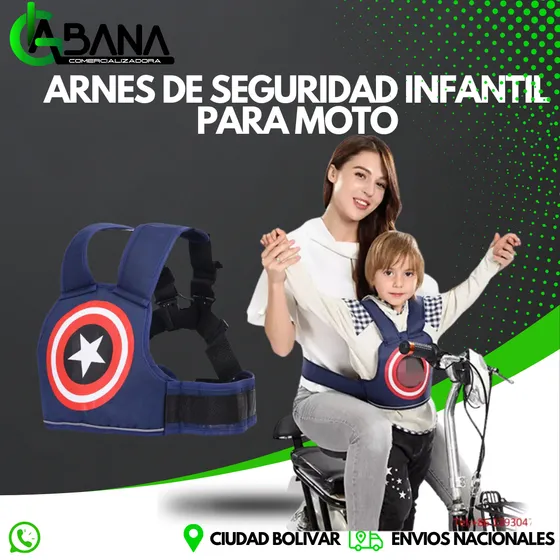 Chaleco Arnes Cinturon Moto Infantil Niños Y Niñas