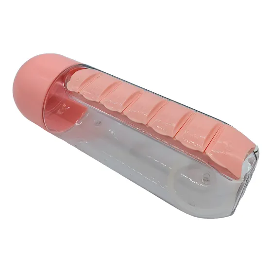 Garrafa Plástica P/ Água C/ Porta Comprimidos 700ml 
