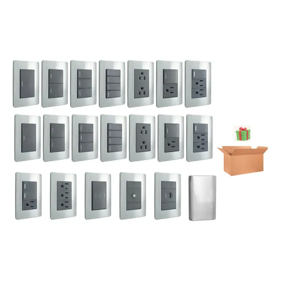 Solaris Pack Apagadores Y Contactos Placa Acero Inox A5