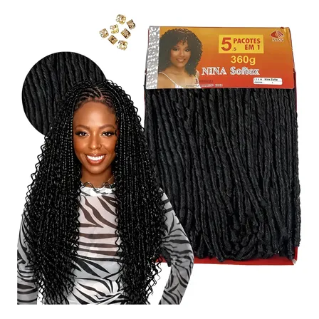 Aplique Cabelo Cacheado Nina Softex 90cm Crochet 360g