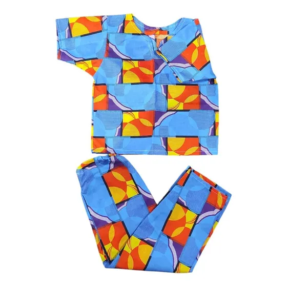 Conjunto Africano De Ankara Infantil - Candomblé Azul