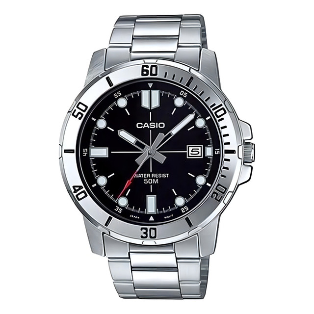 Relógio De Pulso Casio Mtp-vd01d - Analógico - Masculino - Cor Prateado Relógio De Pulso Casio Mtp-vd01d - Analógico - Masculino - Cor Prateado
