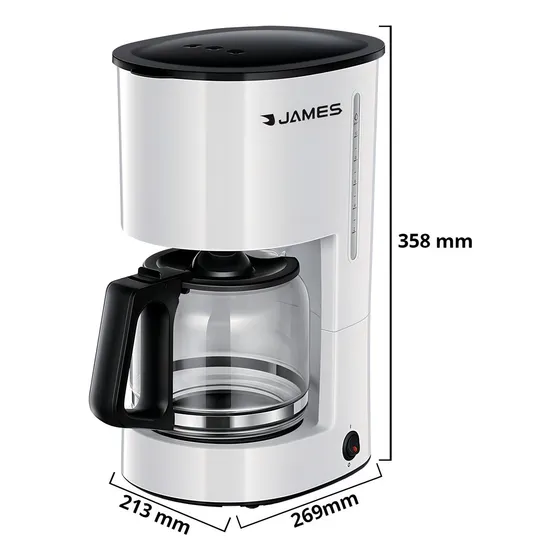 Cafetera James Cfj 980w De Filtro 10 Tazas 1.25 Litros Color Blanco