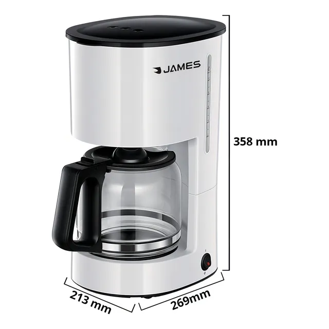 Cafetera James Cfj 980w De Filtro 10 Tazas 1.25 Litros Color Blanco