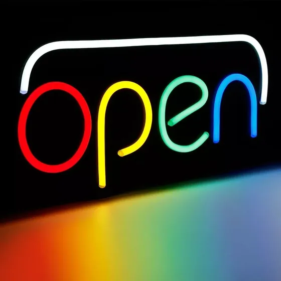 Cartel Led Luminoso Neon En Acrilico Transparente 49cm
