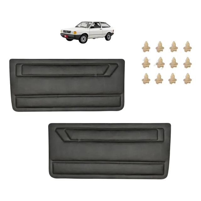 Forro Porta Lateral Gol Quadrado Cinza Diant 89/96 + Grampos
