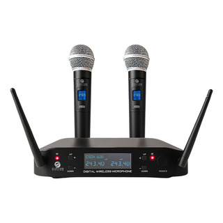 Microfone Sem Fio Duplo Profissional Wireless Custom Sound Microfone Sem Fio Duplo Profissional Wireless Custom Sound