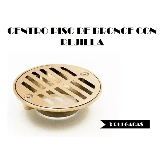 Centro Piso De Bronce Con Rejilla De 3 Pulgadas