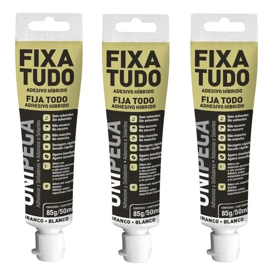 Kit 3 Cola Fixa Tudo Alto Poder De Adesão Debaixo D'água 80g