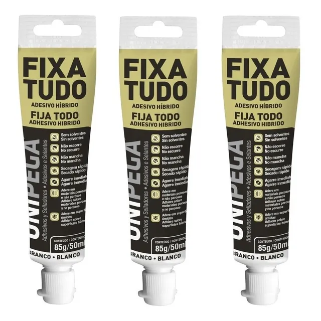 Kit 3 Cola Fixa Tudo Alto Poder De Adesão Debaixo D'água 80g