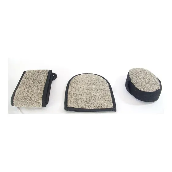 Set De Baño Esponjas Rellenas Exfoliante Negro / Hogar