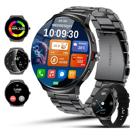 Relógio Inteligente Homem Gps Esportivo Smartwatch Bluetooth Preto