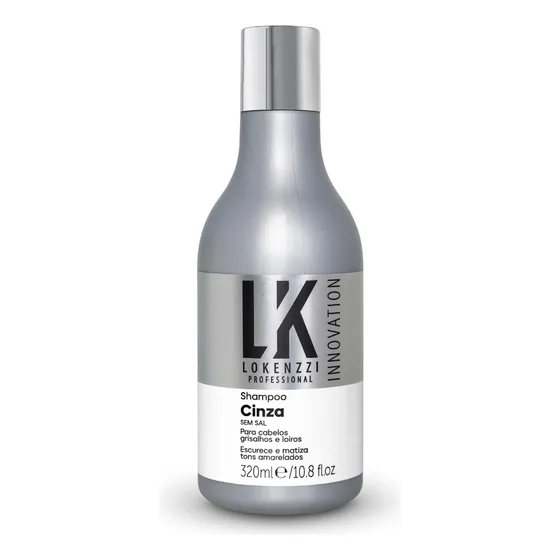 Shampoo Matizador Sem Sal Cinza Lokenzzi 320ml