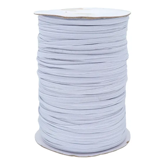 Elástico Trenzado Blanco 5mm Rollo 200mts Resorte Cinta Ropa