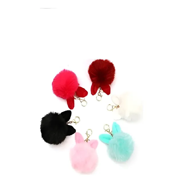 Llavero Pompón Bola Peluche Conejo Decorativo Para Bolso