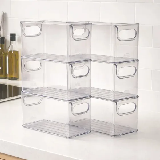 Kit 6 Organizadores Multiuso Acessório Casa Acrílico Diamond