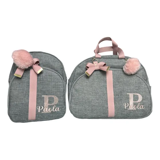 Bolsa De Maternidade G E Mochila Em Linho  Personalizada