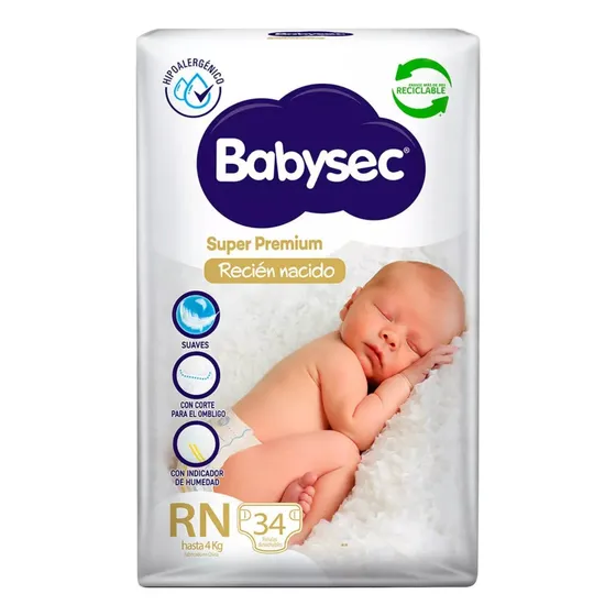 Babysec Pañales Babysec Recién Nacido 34 Unidades Recién Nacido (rn) Sin Género