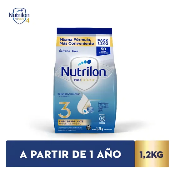 Leche de fórmula en polvo sin TACC Nutrilon Profutura 3 bolsa 1.2kg - 1 a 2 años