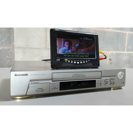 Vídeo Cassete Panasonic Super Drive Funcionando Perfeitament Prateado