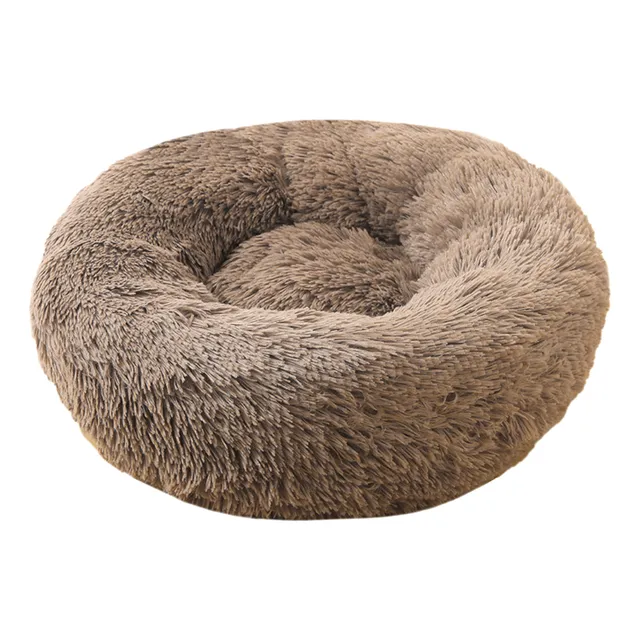 Cama Cucha Puff Redondo 60cm De Felpa P/ Mascotas Perro Gato