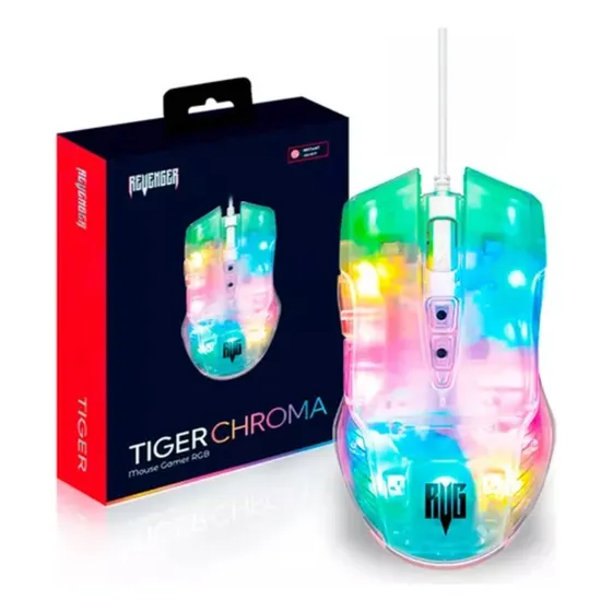 Mouse Gamer Alta Performance Transparente Usb Leds Coloridos