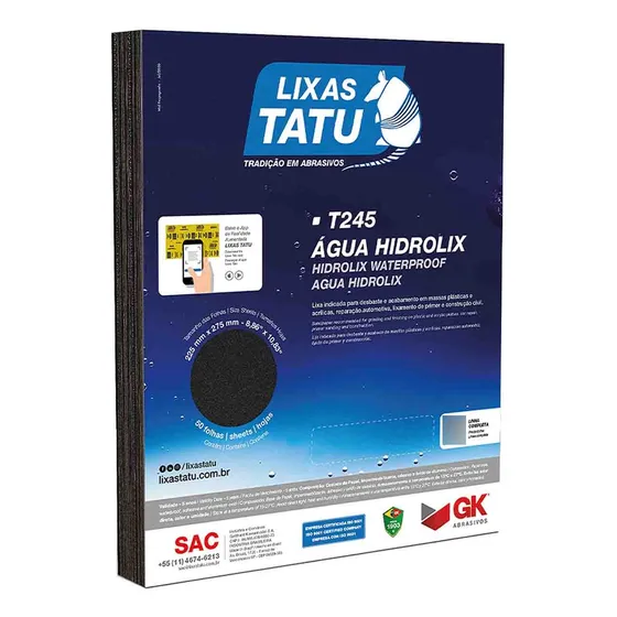 Kit 50pc Lixa D Agua 320 225 X 275 Mm - Tatu