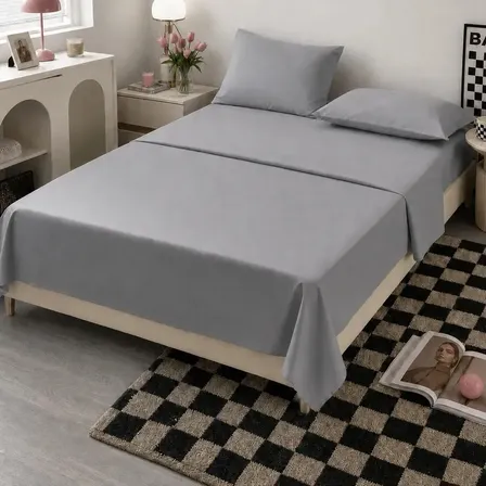 Juego de sábanas BJ Hogar 200H 2P plata 200cmx150cmx27cm incluye 2 fundas