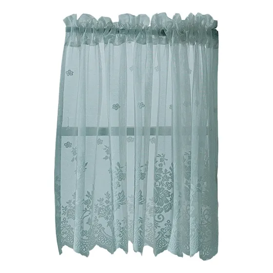 Q Elegante Encaje Embroidered Cortinas 1 Panel Floral Para