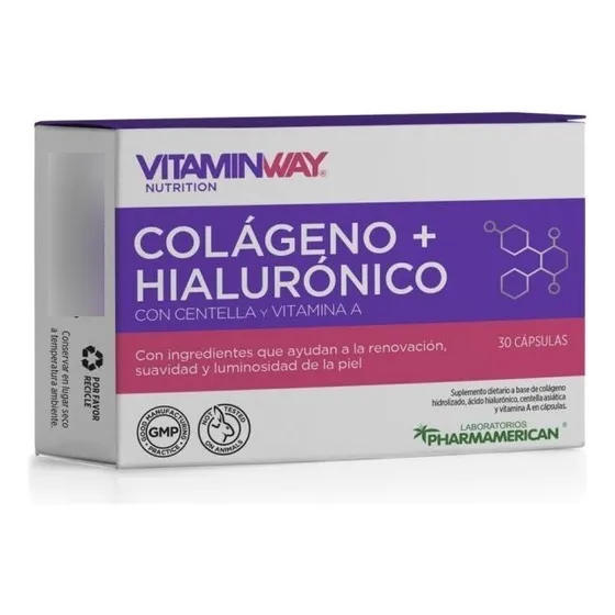Colágeno + Hialurónico Vitamin Way Con Centella y Vit A X 30 Sin sabor